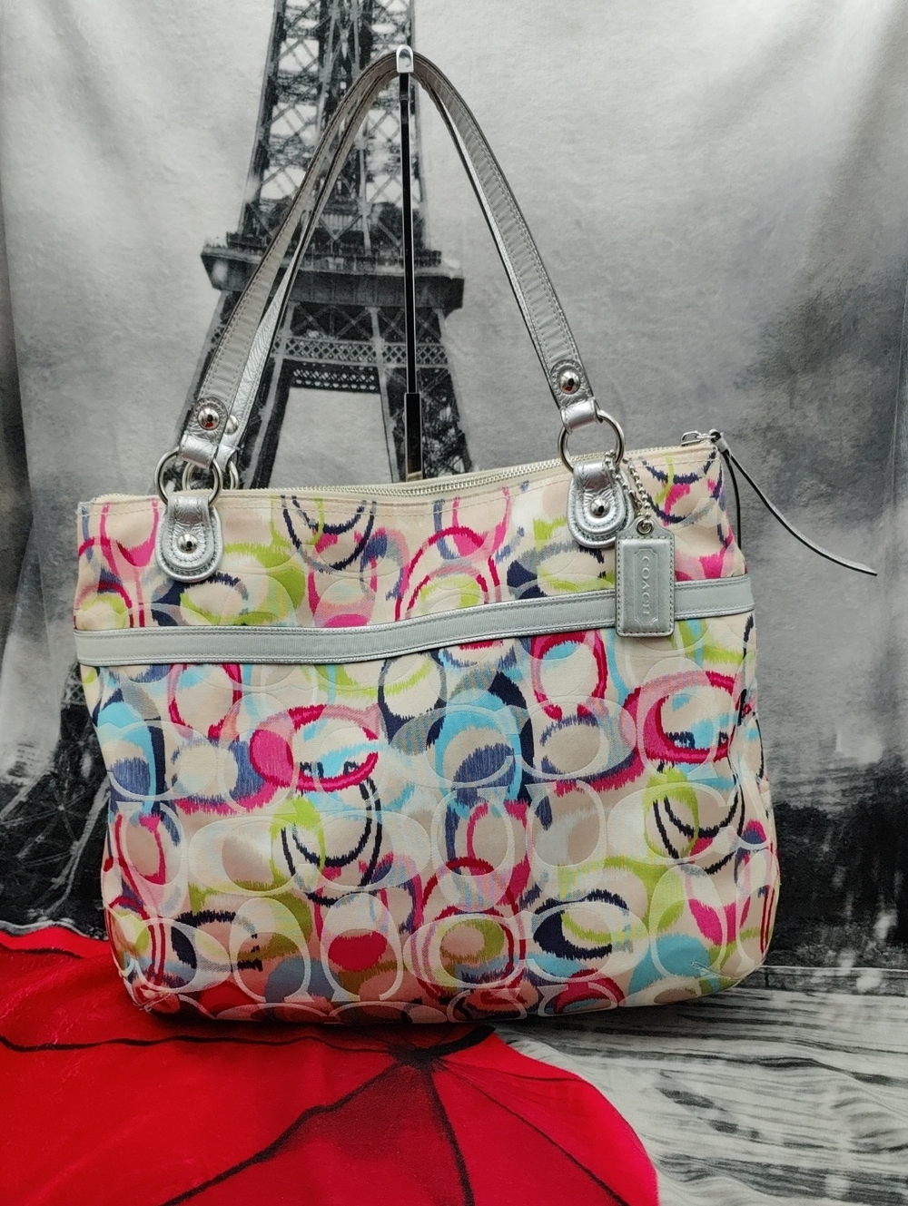 Coach Poppy Ikat Signature C Tote